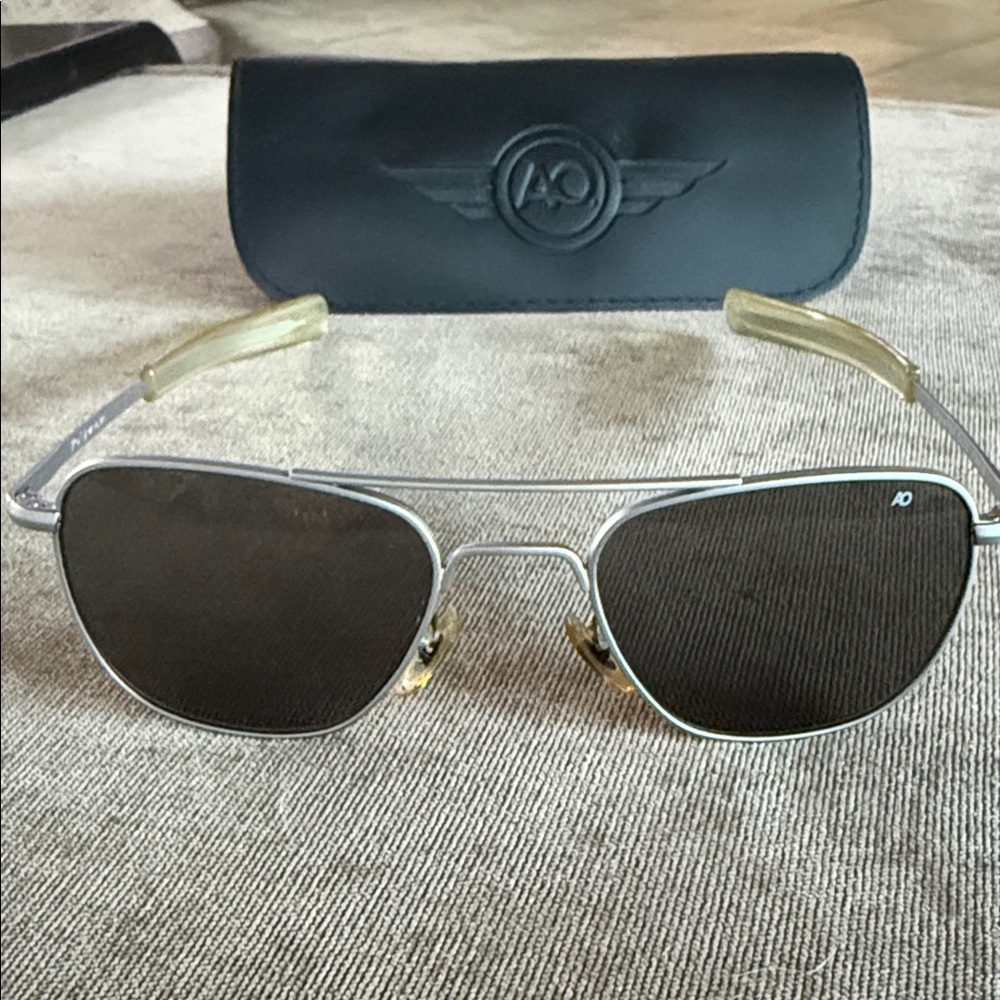 AO Classic Silver Aviator Sunglasses